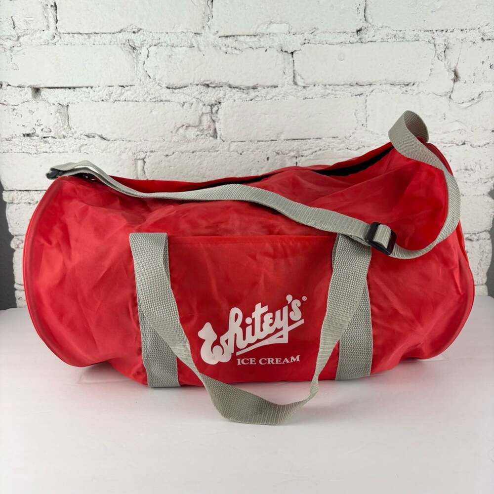 Vintage Whitey's Ice Cream Red Nylon Duffel Bag